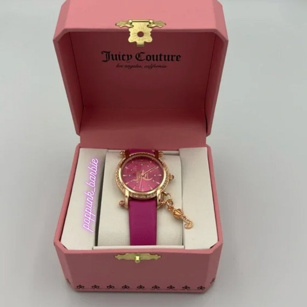 Juicy Couture Pink Watch Crown‎ Charm JC Bling Y2K NIB Rose Gold
